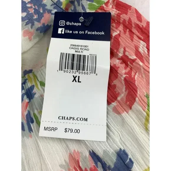 Women's Chaps Pink Floral Long Skirt - Size XL - Picture 5 of 5